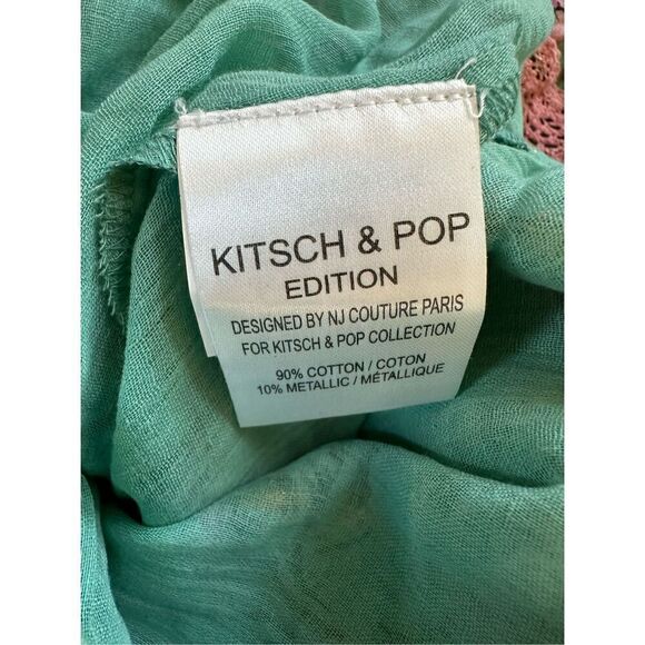 Barok Paris Floral Off The Shoulder Cotton Blend Maxi Dress In Seafoam Size M - Picture 7 of 8